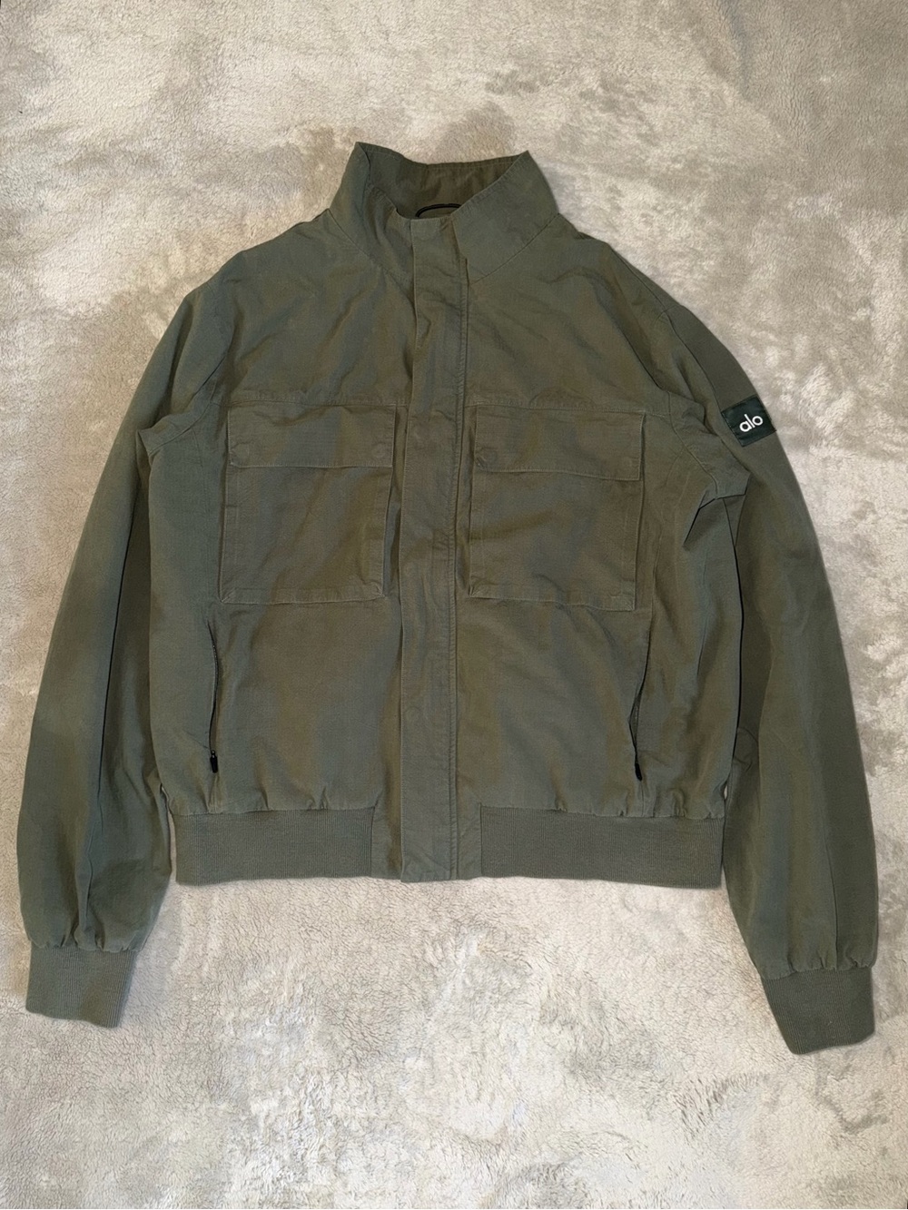 ALO Yoga Shoreline Utility Bomber Jacket Men’s Medium In Olive Green